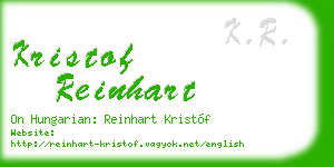 kristof reinhart business card